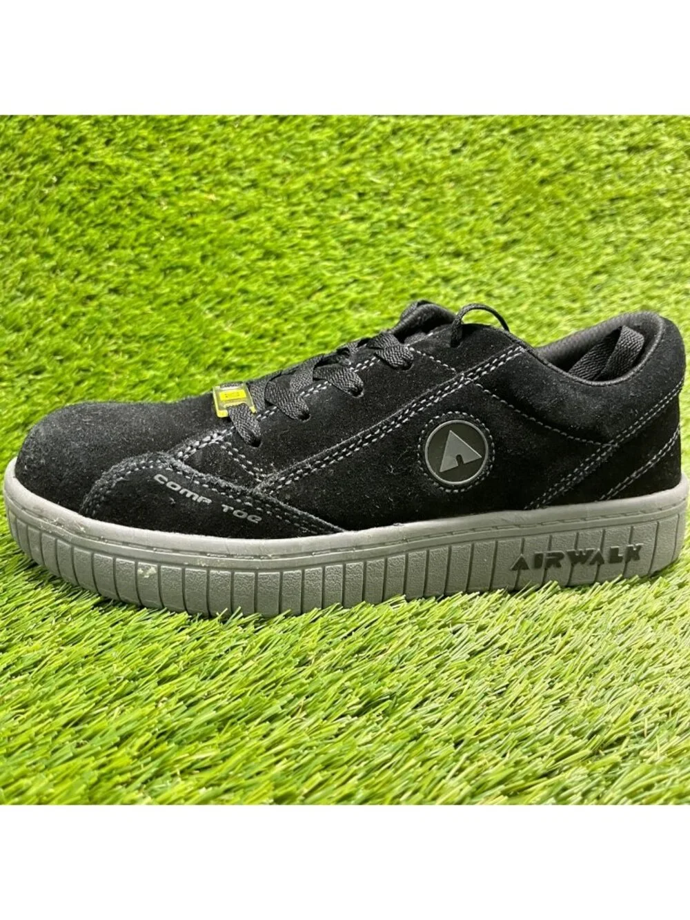 Airwalk Camino SD Womens Size 8D Suede Black Composite Toe Safety Work Shoes